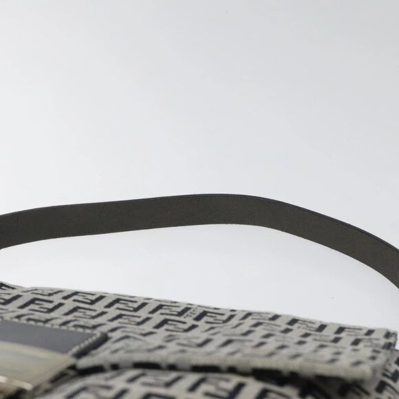 FENDI Zucchino Canvas Mamma Baguette Shoulder Bag Navy Auth 113562V - Picture 9 of 16